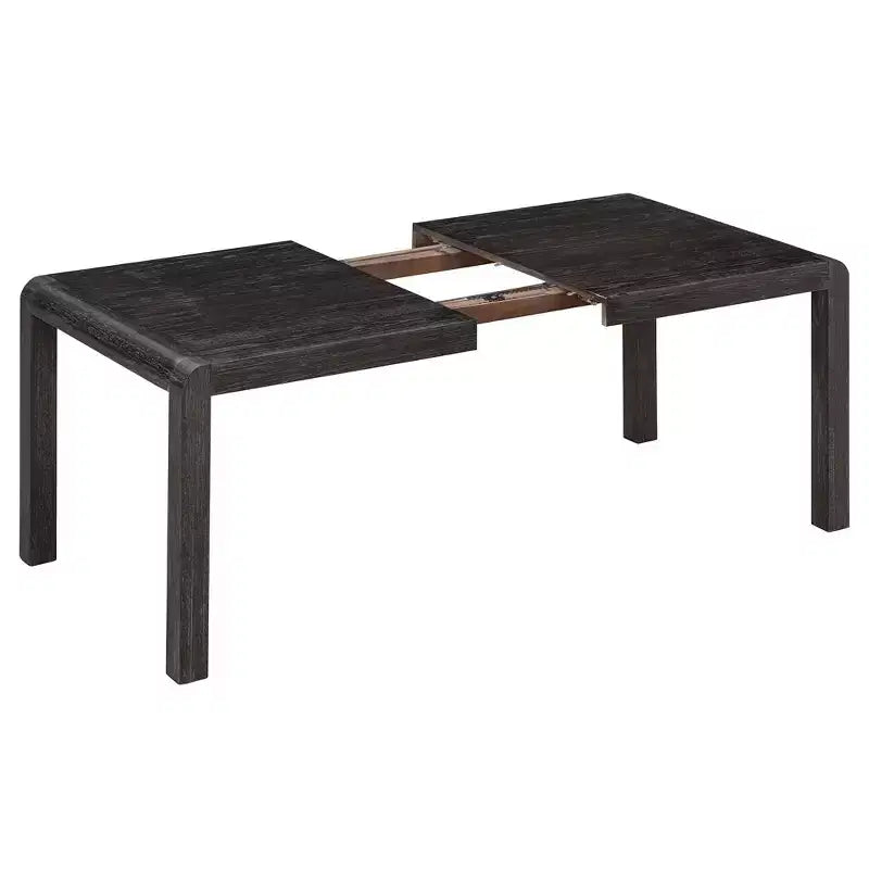 Set Tavolo da Pranzo Allungabile Espresso/Naturale per 6, in Legno di Gomma