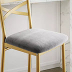 Sgabelli da bar in PU nero/marrone/oro, schienale a X, set da 4