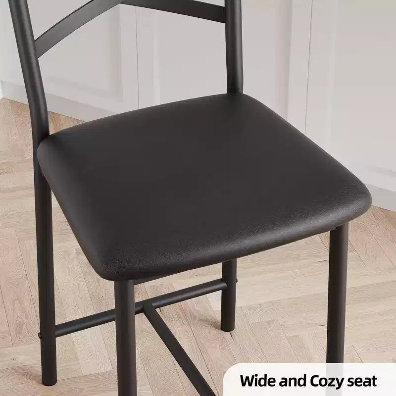 Sgabelli da bar in PU nero/marrone/oro, schienale a X, set da 4