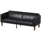 Divano Letto Futon in Similpelle Nera/Verde, Stile Mid-Century, Posti a Sedere/Letto per 1