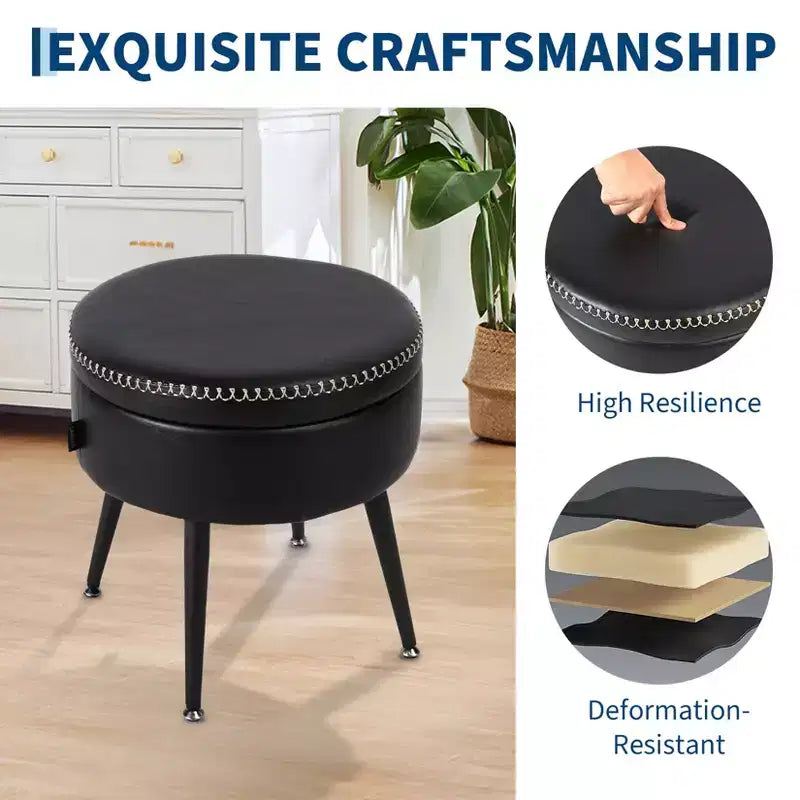 Pouf contenitore imbottito grigio, trapuntatura a rombi, senza braccioli, 1 posto