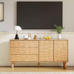Credenza/Buffet in teak marrone stile Mid-Century | 3 Cassetti e 2 Ante | 155 cm