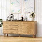 Credenza/Buffet in teak marrone stile Mid-Century | 3 Cassetti e 2 Ante | 155 cm