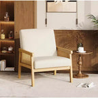 Poltrona accent Rattan schienale alto bianca/marrone, imbottita, seduta singola