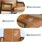 Poltrona accent Rattan schienale alto bianca/marrone, imbottita, seduta singola