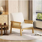 Poltrona accent Rattan schienale alto bianca/marrone, imbottita, seduta singola