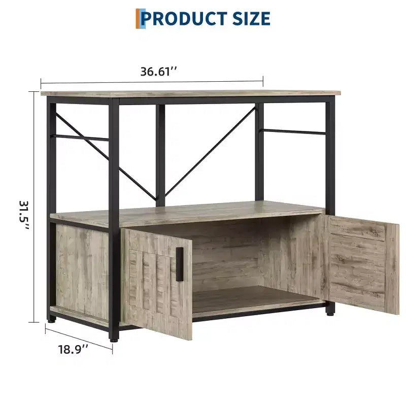 Supporto per acquario in metallo e legno nero/marrone/grigio – Montaggio a 2 persone, adatto a 150-190 L