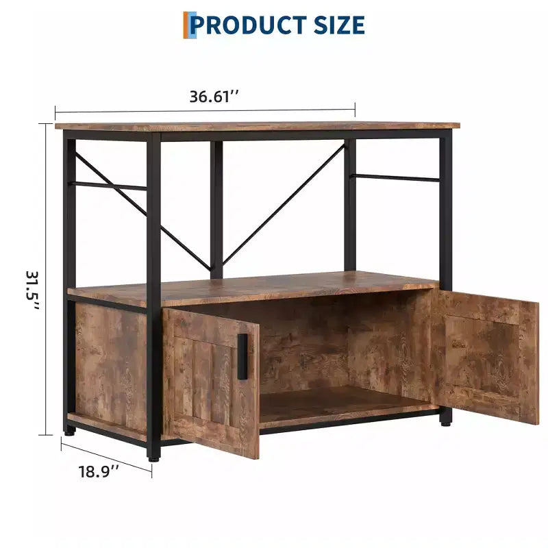 Supporto per acquario in metallo e legno nero/marrone/grigio – Montaggio a 2 persone, adatto a 150-190 L