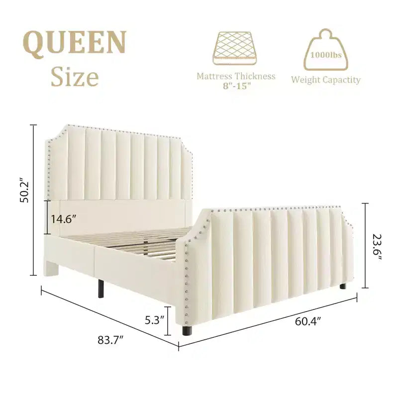 Giroletto in velluto beige/grigio Queen Size – Imbottito, per 1 persona