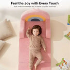 Divano e Lettino Convertibile 2-in-1 per Bambini, Orso/Arcobaleno, 1 Posto
