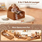 Divano e Lettino Convertibile 2-in-1 per Bambini, Orso/Arcobaleno, 1 Posto