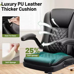 Sedia da ufficio ergonomica in pelle PU nera/marrone/grigia, sedile singolo