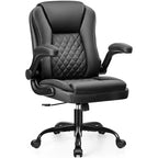 Sedia da ufficio ergonomica in pelle PU nera/marrone/grigia, sedile singolo