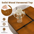 Tavolino da Caffè Quadrato, Noce e Nero, Top in Legno Impiallacciato, 1 Posto