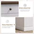 Scrivania direzionale White+Brown / in legno scanalato con schedario e cassetti – 1 Persona