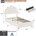 Struttura Letto Singolo in Velluto con Cassetti Contenitore, Blu/Rosa/Bianco, 1 Persona