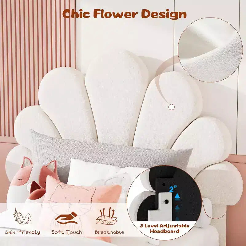 Struttura Letto Singolo in Velluto con Cassetti Contenitore, Blu/Rosa/Bianco, 1 Persona