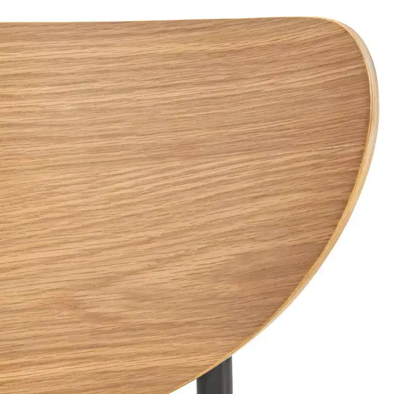 Set da pranzo rettangolare in rovere/nero, 6 posti, 7 pezzi
