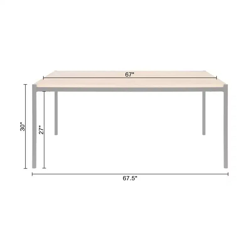 Set da pranzo rettangolare in rovere/nero, 6 posti, 7 pezzi