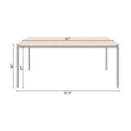 Set da pranzo rettangolare in rovere/nero, 6 posti, 7 pezzi