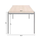 Set da pranzo rettangolare in rovere/nero, 6 posti, 7 pezzi