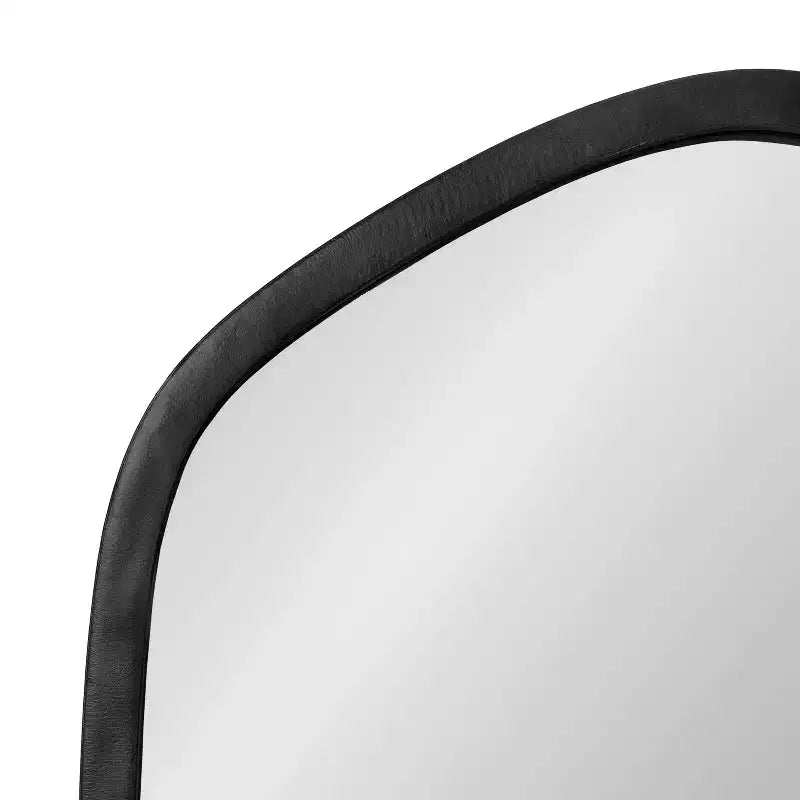 Specchio da Parete Esagonale con Cornice, Nero/Oro, 1 Pezzo