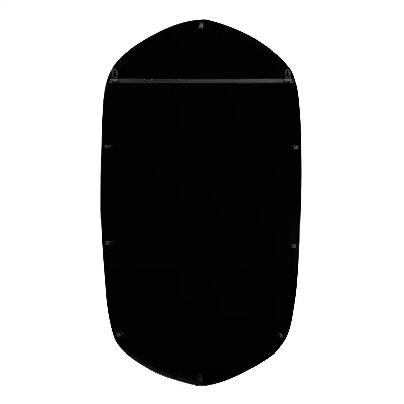 Specchio da Parete Esagonale con Cornice, Nero/Oro, 1 Pezzo