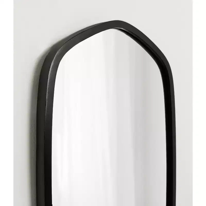 Specchio da Parete Esagonale con Cornice, Nero/Oro, 1 Pezzo