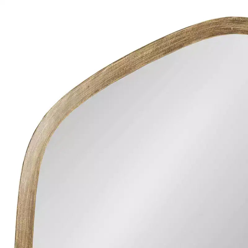 Specchio da Parete Esagonale con Cornice, Nero/Oro, 1 Pezzo