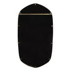 Specchio da Parete Esagonale con Cornice, Nero/Oro, 1 Pezzo