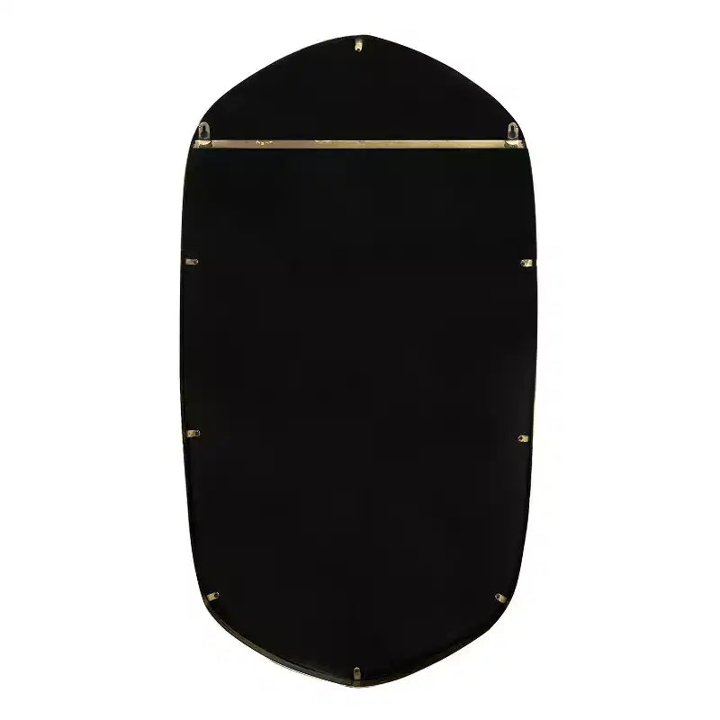 Specchio da Parete Esagonale con Cornice, Nero/Oro, 1 Pezzo