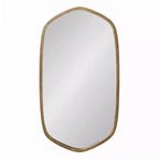 Specchio da Parete Esagonale con Cornice, Nero/Oro, 1 Pezzo