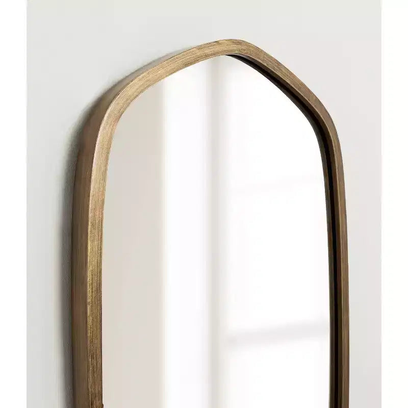 Specchio da Parete Esagonale con Cornice, Nero/Oro, 1 Pezzo