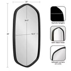 Specchio da Parete Esagonale con Cornice, Nero/Oro, 1 Pezzo