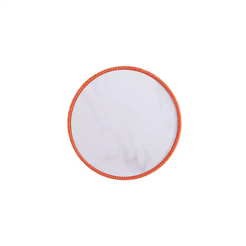 Set di tavolini da caffè e d'appoggio rotondi in finto marmo, 2 pezzi, crema / grigio crema / grigio / verde / arancione
