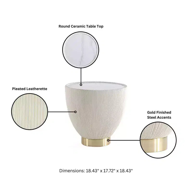 Set di tavolini da caffè e d'appoggio rotondi in finto marmo, 2 pezzi, crema / grigio crema / grigio / verde / arancione