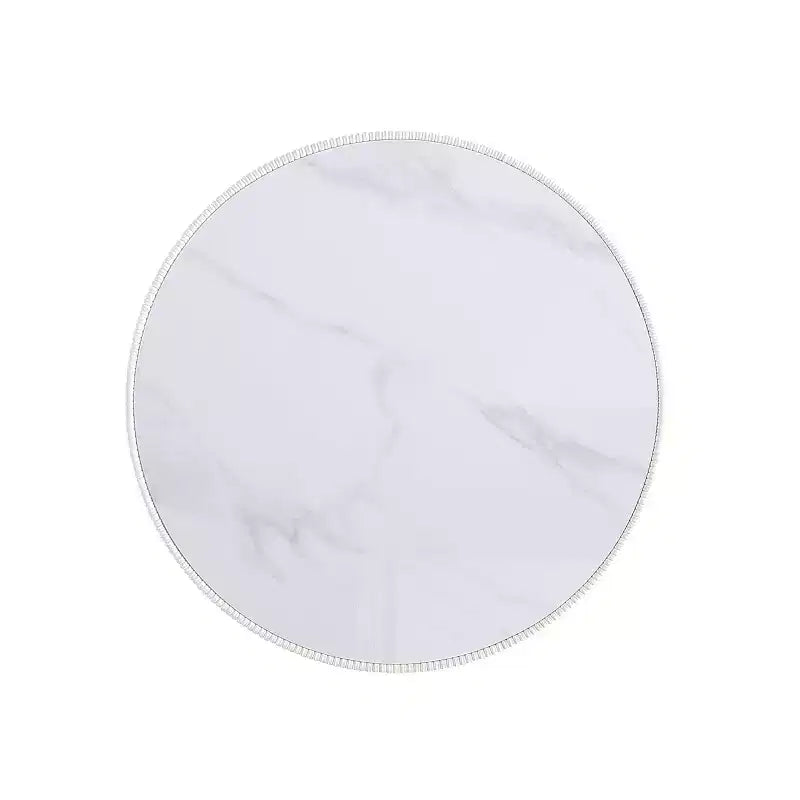 Set di tavolini da caffè e d'appoggio rotondi in finto marmo, 2 pezzi, crema / grigio crema / grigio / verde / arancione