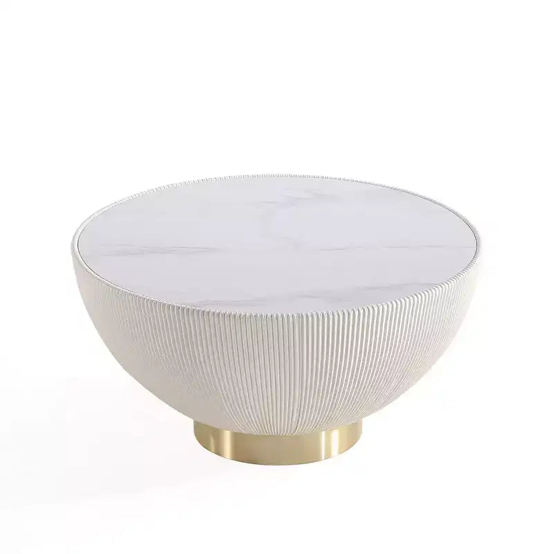 Set di tavolini da caffè e d'appoggio rotondi in finto marmo, 2 pezzi, crema / grigio crema / grigio / verde / arancione
