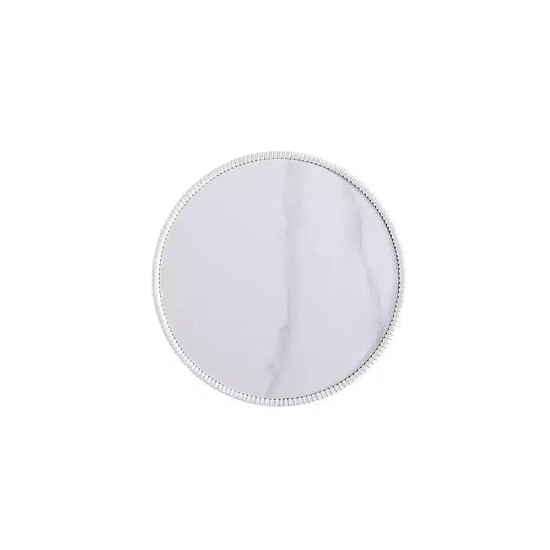 Set di tavolini da caffè e d'appoggio rotondi in finto marmo, 2 pezzi, crema / grigio crema / grigio / verde / arancione