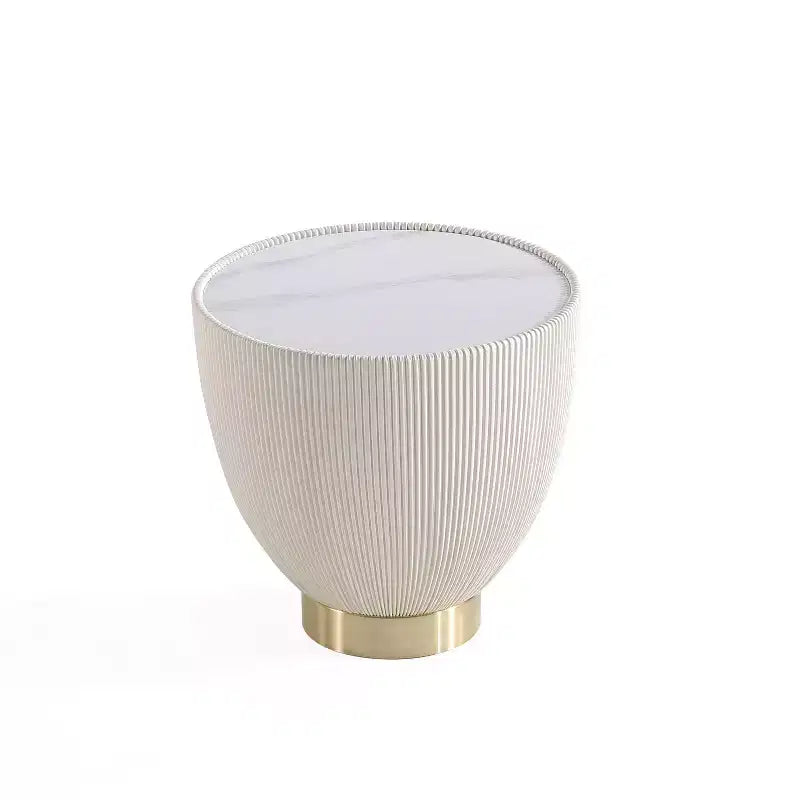 Set di tavolini da caffè e d'appoggio rotondi in finto marmo, 2 pezzi, crema / grigio crema / grigio / verde / arancione