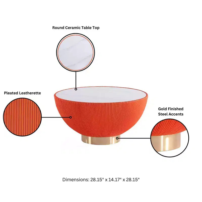 Set di tavolini da caffè e d'appoggio rotondi in finto marmo, 2 pezzi, crema / grigio crema / grigio / verde / arancione
