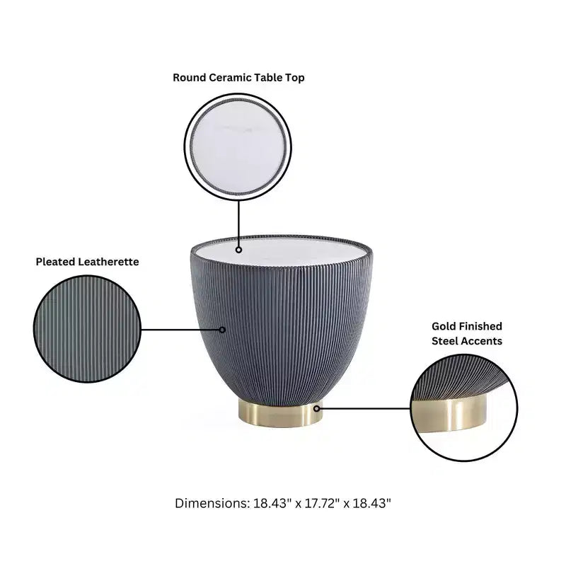 Set di tavolini da caffè e d'appoggio rotondi in finto marmo, 2 pezzi, crema / grigio crema / grigio / verde / arancione