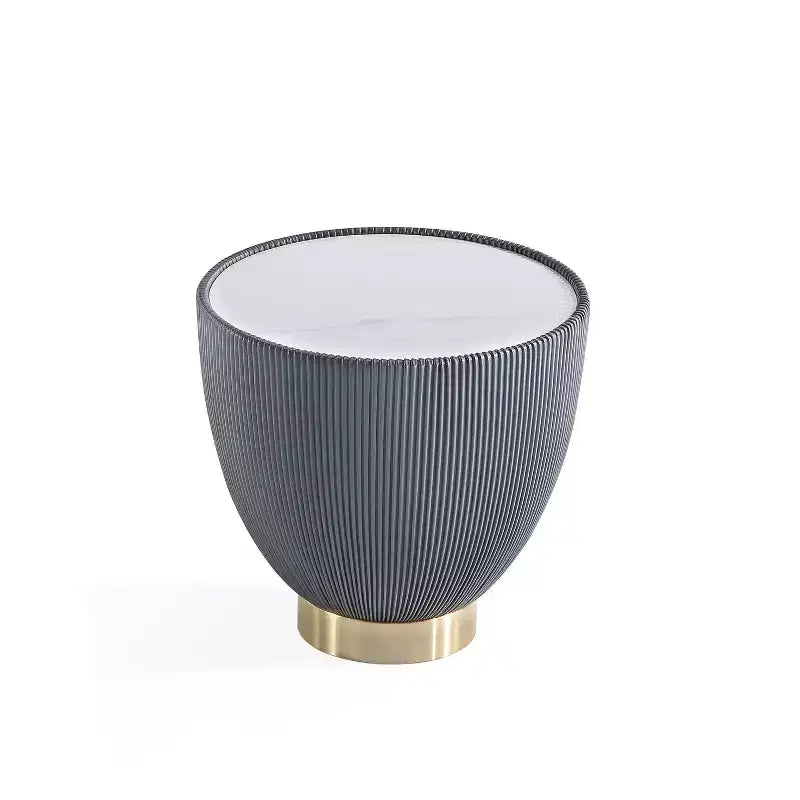 Set di tavolini da caffè e d'appoggio rotondi in finto marmo, 2 pezzi, crema / grigio crema / grigio / verde / arancione