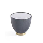 Set di tavolini da caffè e d'appoggio rotondi in finto marmo, 2 pezzi, crema / grigio crema / grigio / verde / arancione