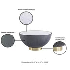 Set di tavolini da caffè e d'appoggio rotondi in finto marmo, 2 pezzi, crema / grigio crema / grigio / verde / arancione