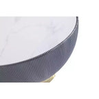 Set di tavolini da caffè e d'appoggio rotondi in finto marmo, 2 pezzi, crema / grigio crema / grigio / verde / arancione