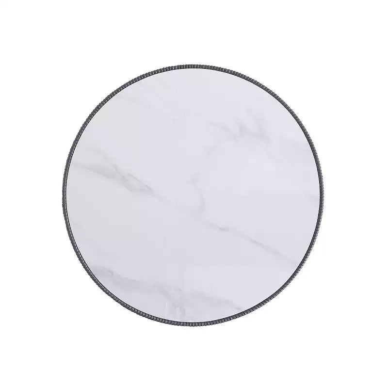 Set di tavolini da caffè e d'appoggio rotondi in finto marmo, 2 pezzi, crema / grigio crema / grigio / verde / arancione