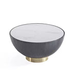 Set di tavolini da caffè e d'appoggio rotondi in finto marmo, 2 pezzi, crema / grigio crema / grigio / verde / arancione