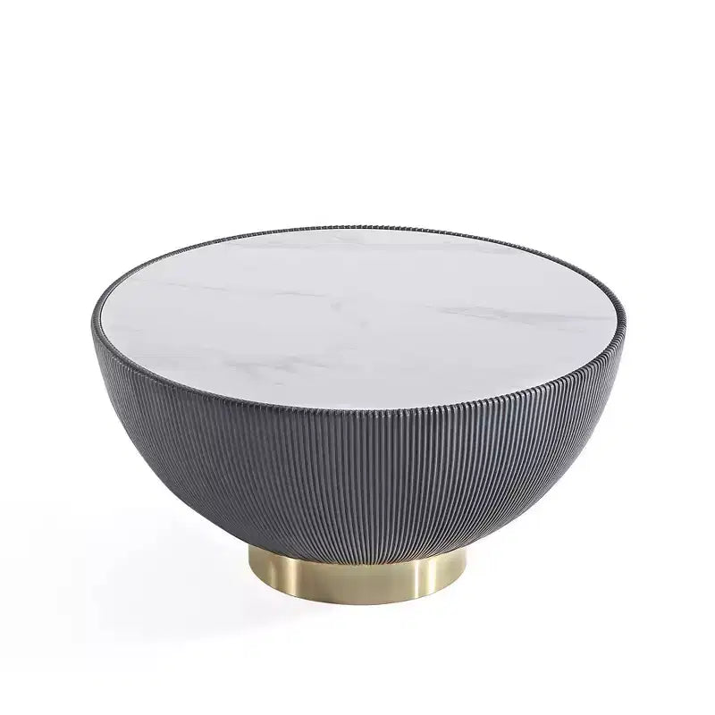 Set di tavolini da caffè e d'appoggio rotondi in finto marmo, 2 pezzi, crema / grigio crema / grigio / verde / arancione