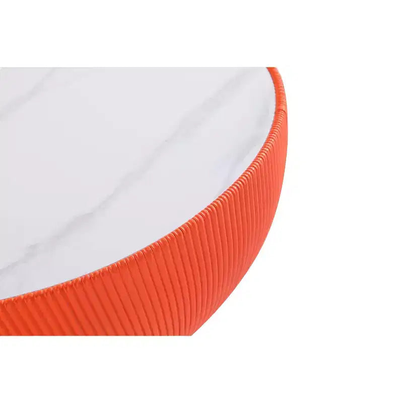Set di tavolini da caffè e d'appoggio rotondi in finto marmo, 2 pezzi, crema / grigio crema / grigio / verde / arancione